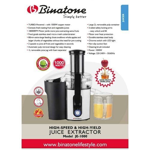 Turbo Powered High Speed Juice Extractor JE-1000 - Black
