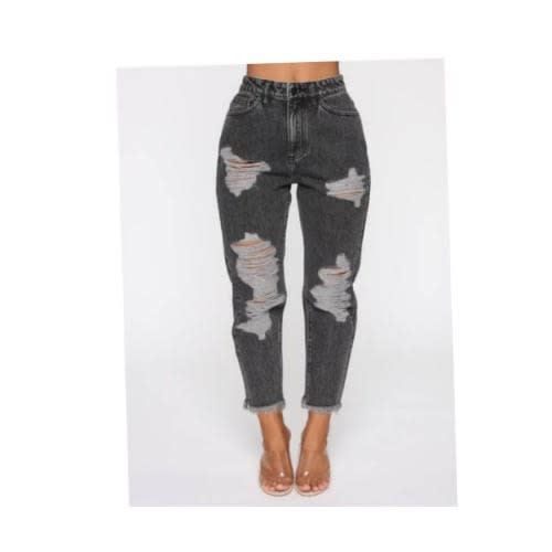 Ripped Boyfriend Jean - Black