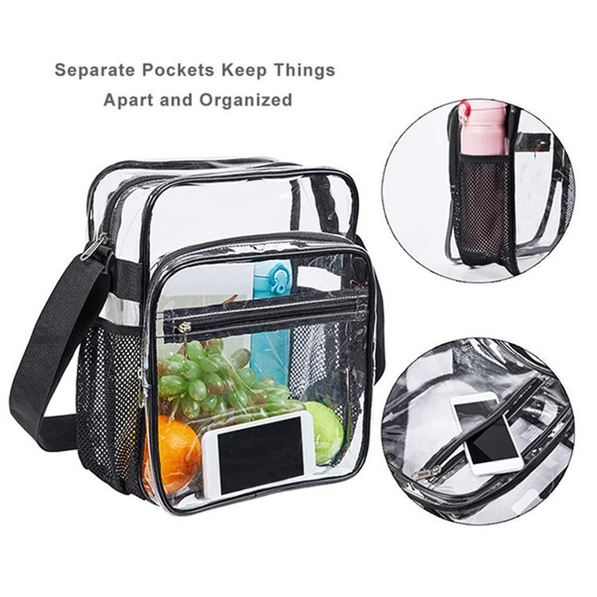 Fashion Transparent Crossbody Bag Women Men Purse Bag