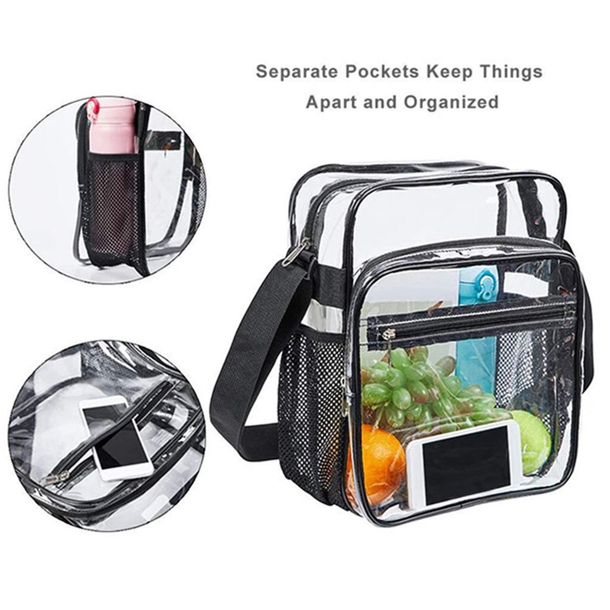 Fashion Transparent Crossbody Bag Women Men Purse Bag