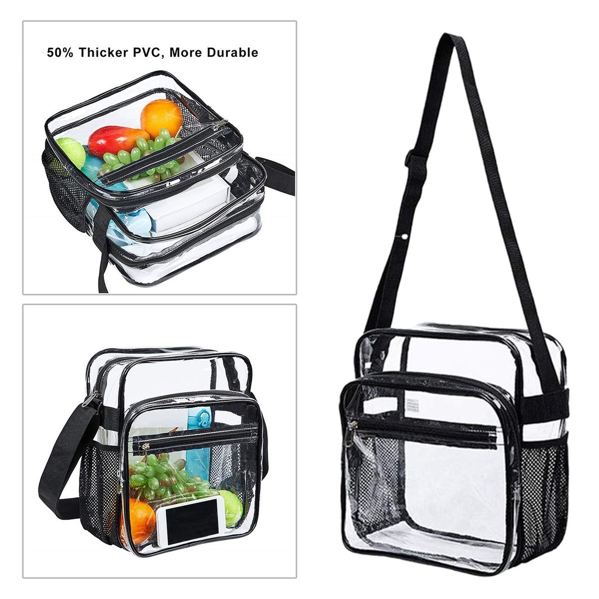 Fashion Transparent Crossbody Bag Women Men Purse Bag