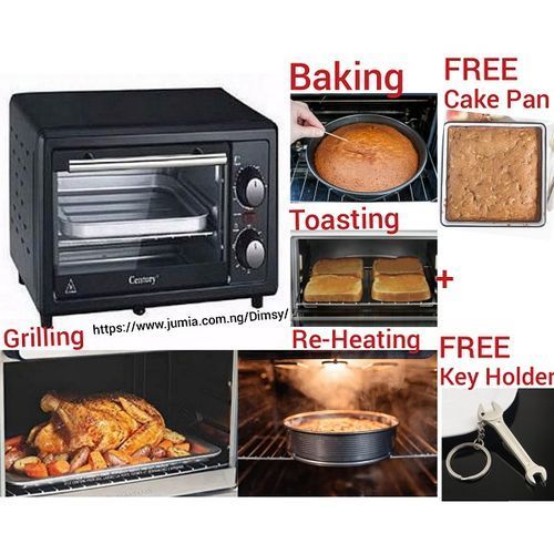 11 Litres- Electric Oven Baker+Toaster+Re-Heater+Griller + FREE Cake Pan + Key Holder