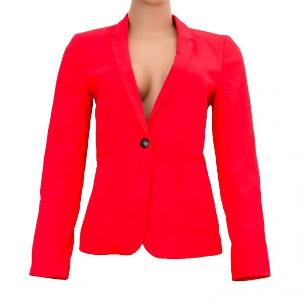 One Button Blazer - Red