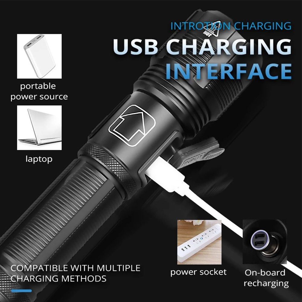 Tactical Flashlight, Waterproof, Rechargeable