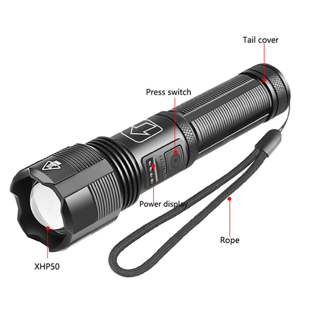 Tactical Flashlight, Waterproof, Rechargeable