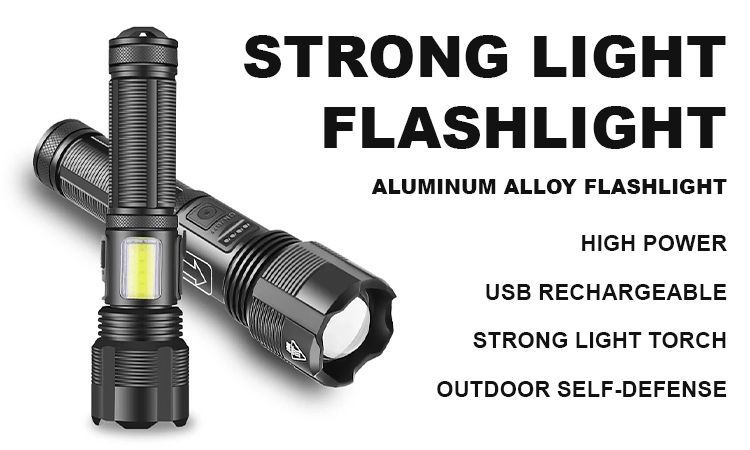 Tactical Flashlight, Waterproof, Rechargeable