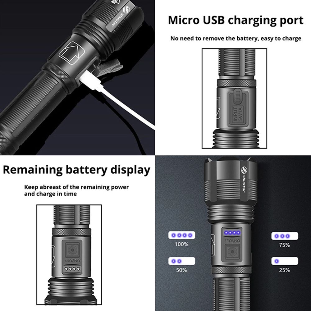Tactical Flashlight, Waterproof, Rechargeable