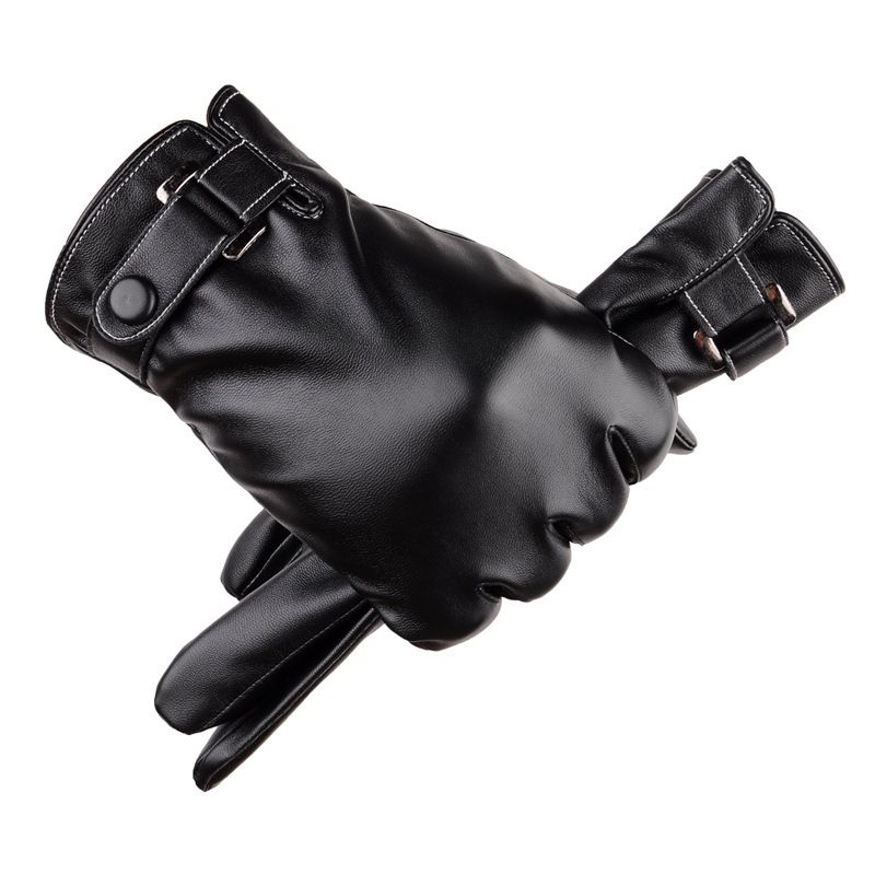 New Men #39;s Leather Gloves Autumn And Winter PU Riding