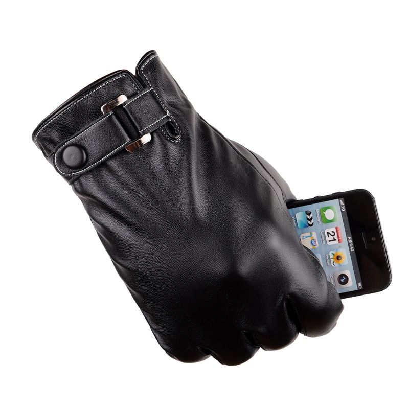 New Men #39;s Leather Gloves Autumn And Winter PU Riding