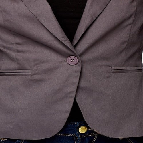 Cotton Single Button Blazer
