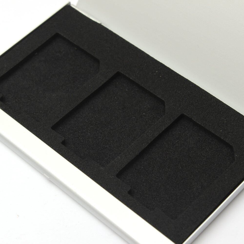 Portable 3 In 1 Memory Card SD/SDHC/MMC/ Cases Card Holders (White) Silvery