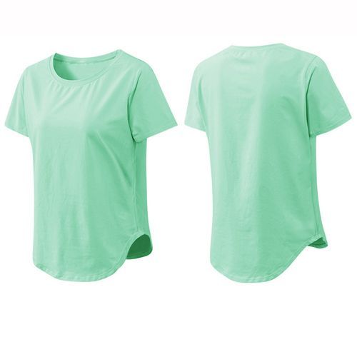 Women Summer Sports T-Shirt Short Sleeve Running Loose Yoga Top（Green）