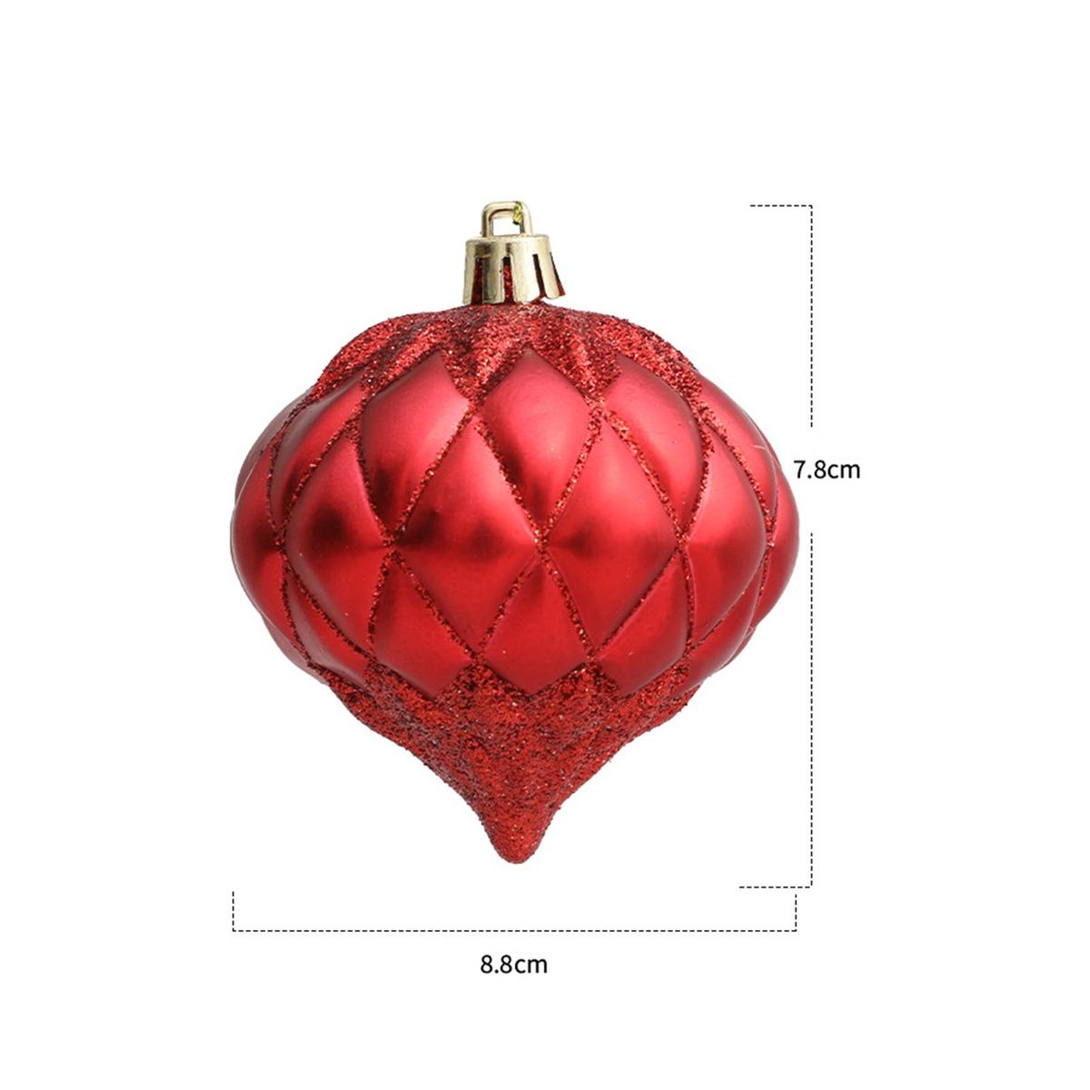 3PcsBox Threaded Ball Christmas Tree Decorations Hanging Ball Red