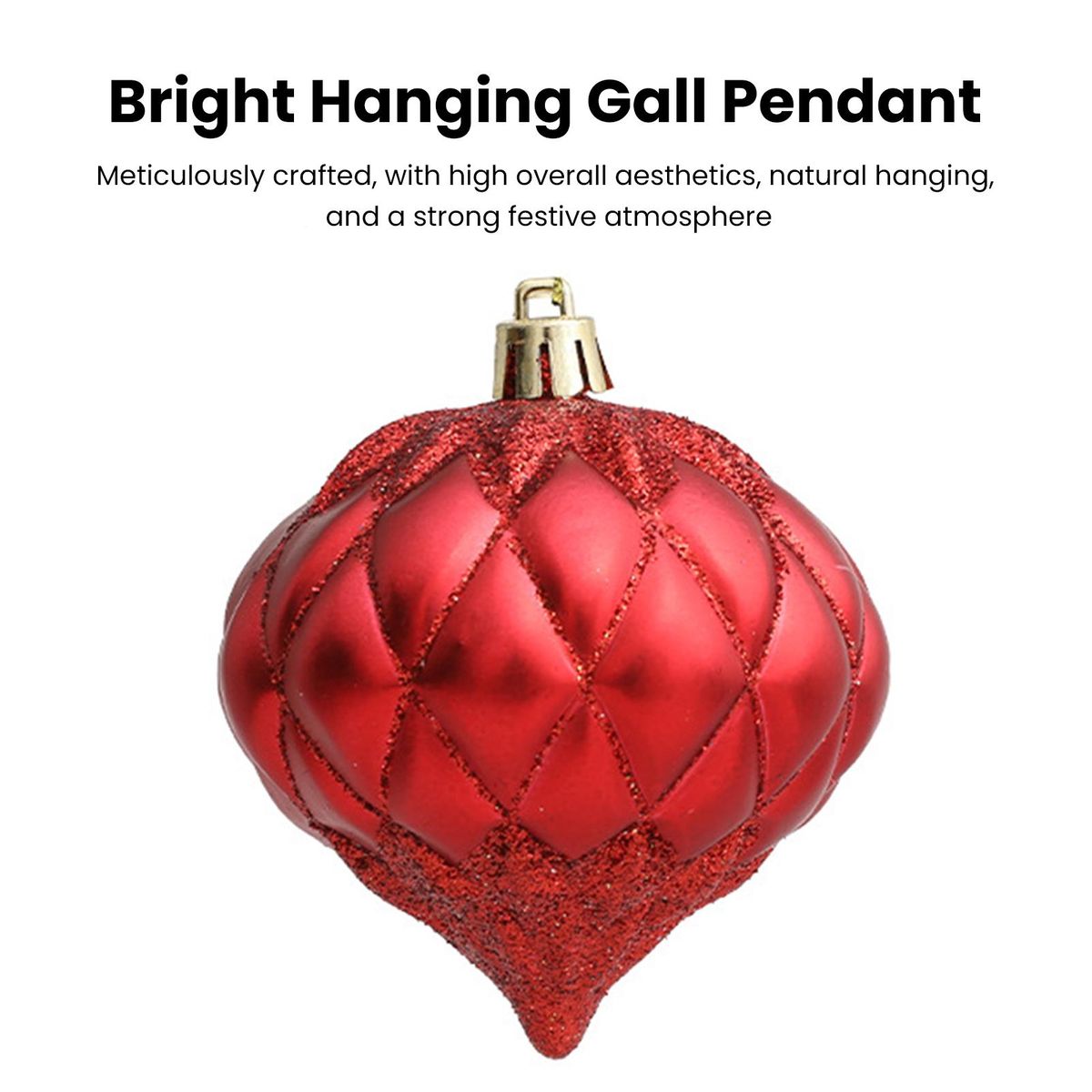 3PcsBox Threaded Ball Christmas Tree Decorations Hanging Ball Red