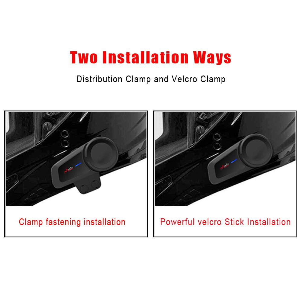 Maxto M2 BT Motorcycle Helmet Intercom FM Helmet Waterproof Moto Interphone Replacement for Vimoto SENA Headsets 2PCS Black