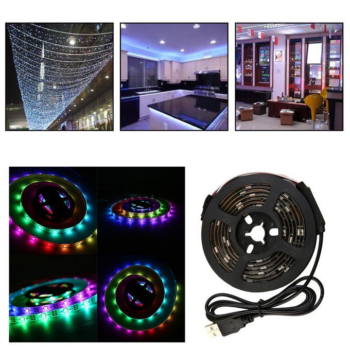 WS68 12 RGB    SMD Waterproof Flexible USB 5V   White Strip  S Light-white Strip-200CM/60LED