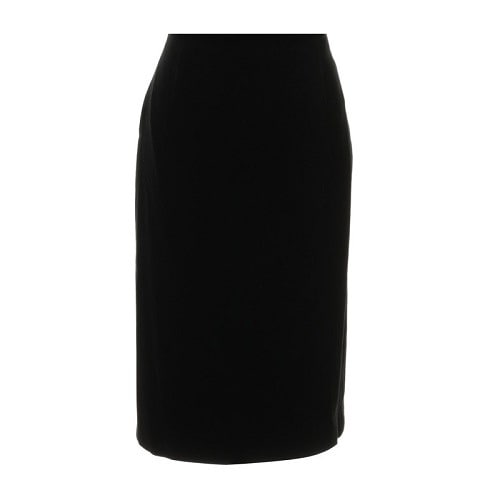 Velvet Embossed Midi Skirt - Black