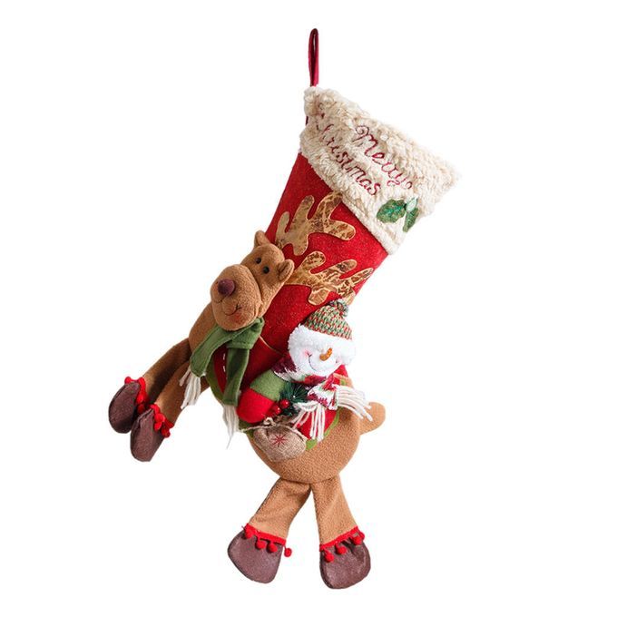 Flannel Christmas Stocking Hanging Ornaments Gift Bag For Xmas New B
