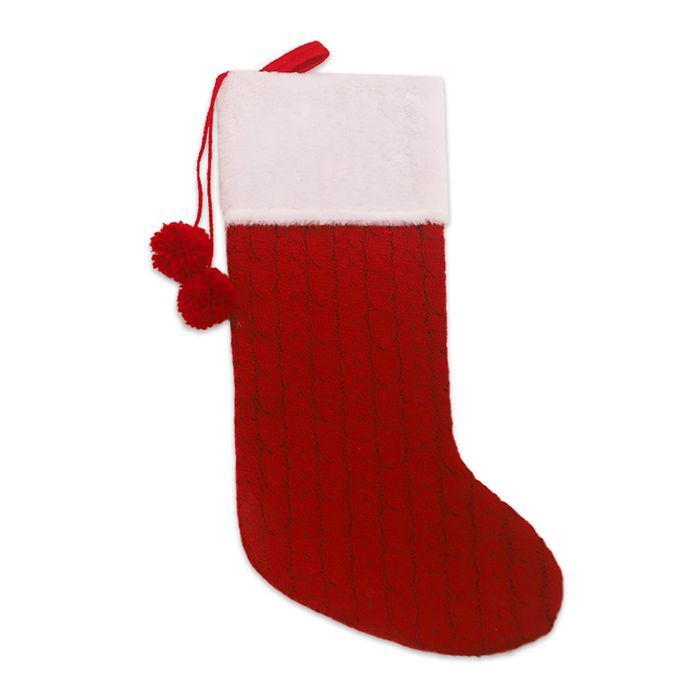 Christmas Stocking Sock Candy Gift Bag Container Tree-Red