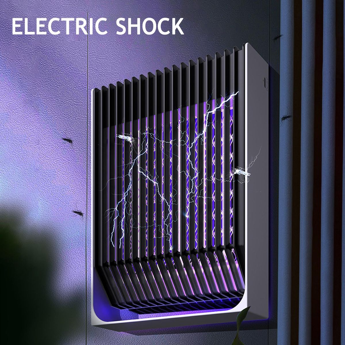 Electric Shock Mosquito Killer Lamp Physical Bionic Purple Light Tapping Vertical Wall-mounted Indoor Outdoor Safe for Mother Baby