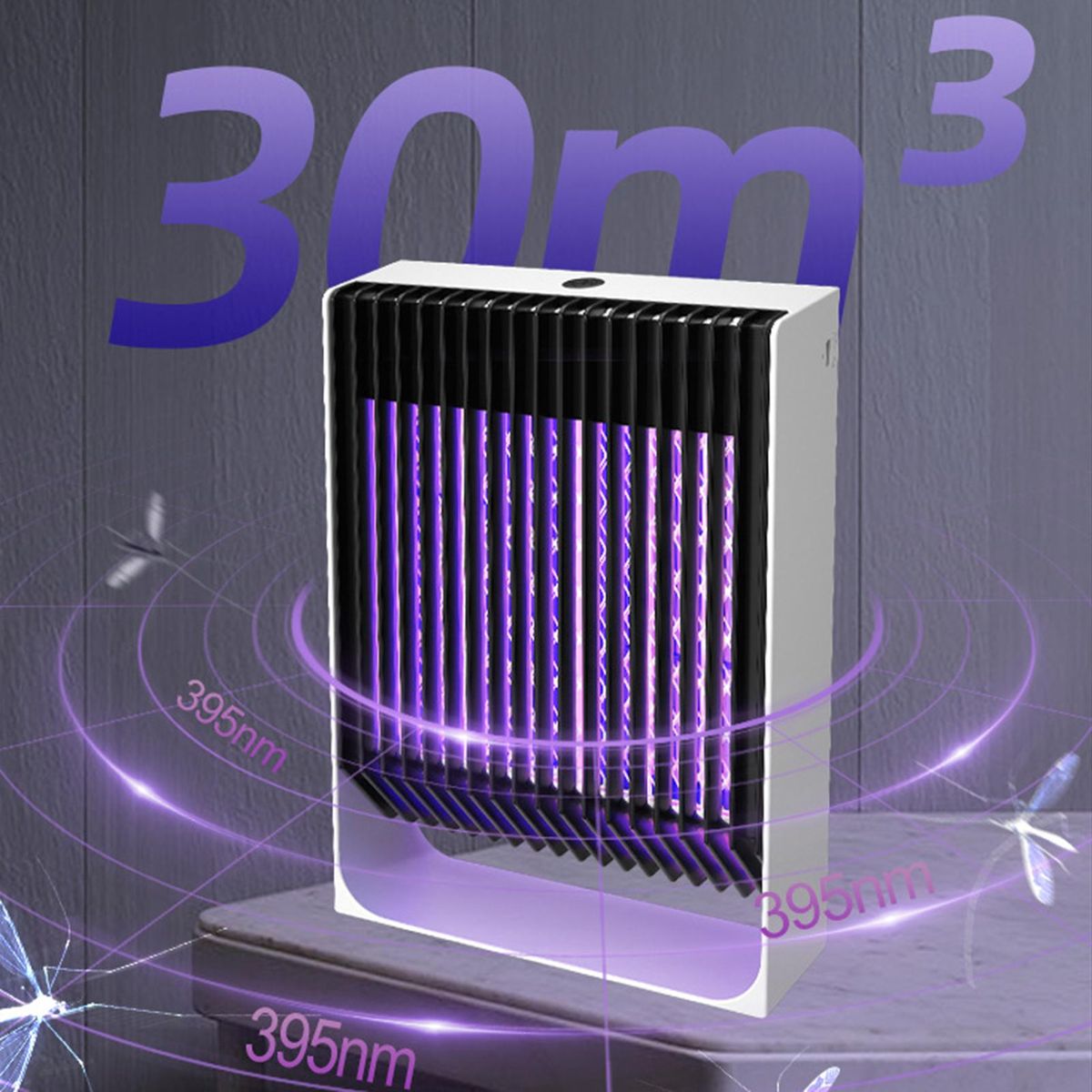 Electric Shock Mosquito Killer Lamp Physical Bionic Purple Light Tapping Vertical Wall-mounted Indoor Outdoor Safe for Mother Baby
