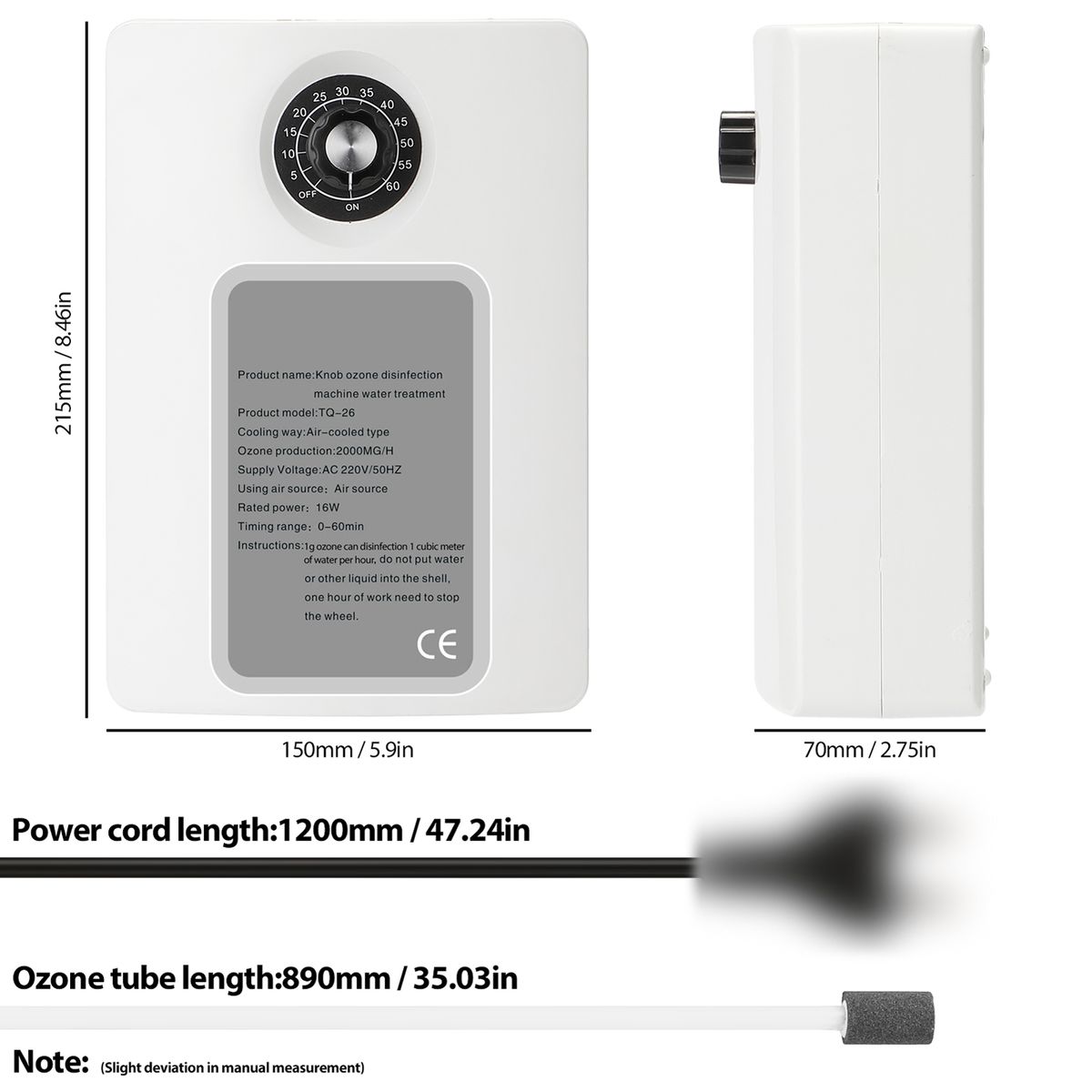 TQ-26 Portable Active Ozone Machine Generator