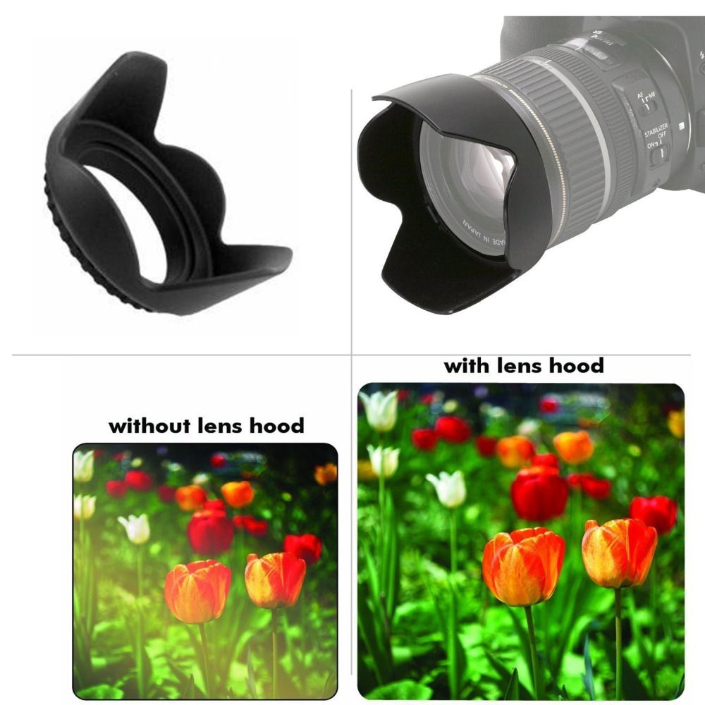 55mm Flower Camera Lens Hood For Nikon D3400 D3500 D5600 Dx
