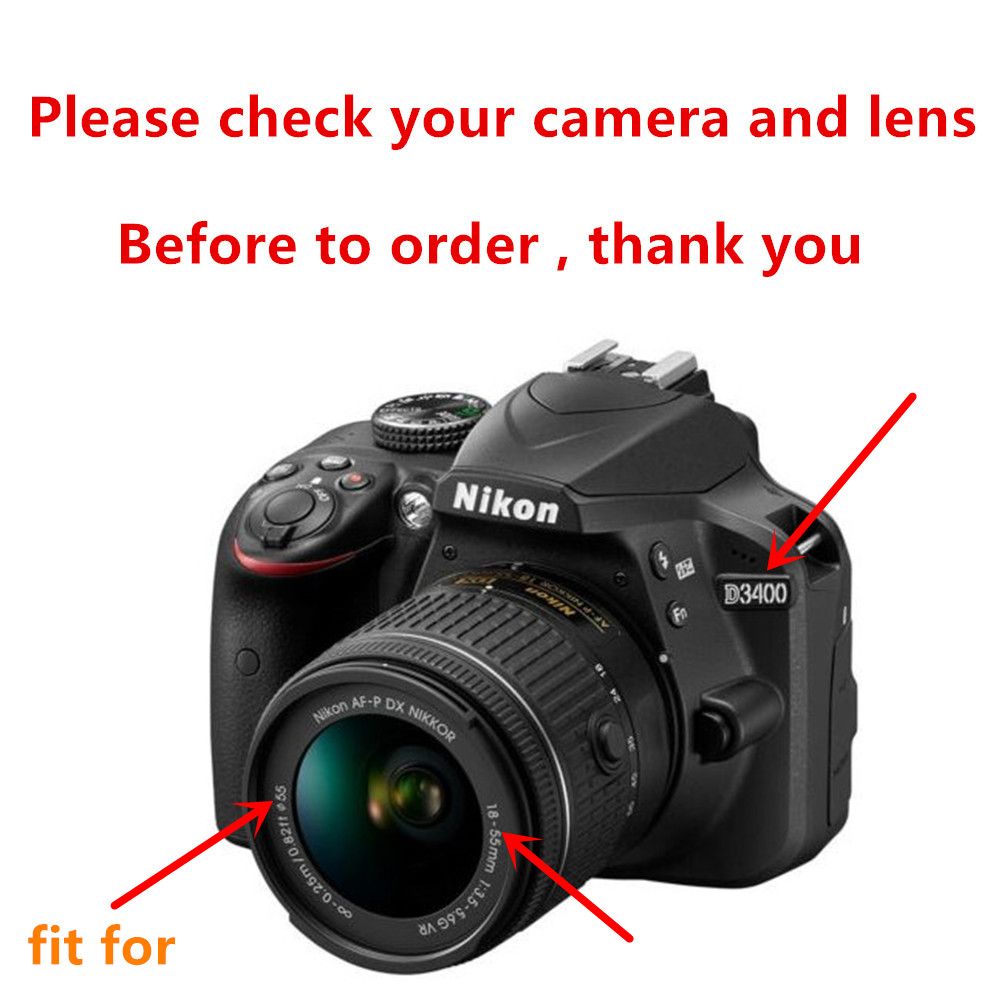 55mm Flower Camera Lens Hood For Nikon D3400 D3500 D5600 Dx