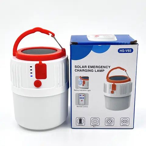 42 LED Solar Powered Remote Control USB Camping Lantern Bulb