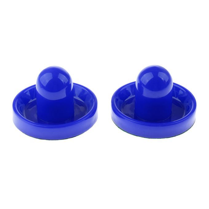 2Pcs Hard Plastic Air Hockey Table Felt Pusher Indoor Game Large Blue