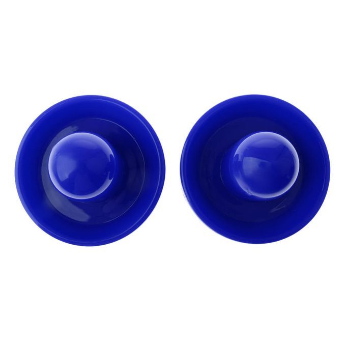 2Pcs Hard Plastic Air Hockey Table Felt Pusher Indoor Game Large Blue