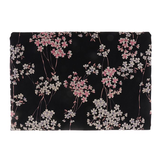 100x140cm Vintage Floral Plum Blossom Cotton Fabric 100x140cm Black