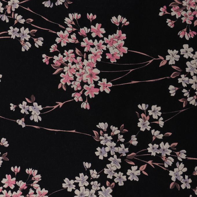 100x140cm Vintage Floral Plum Blossom Cotton Fabric 100x140cm Black