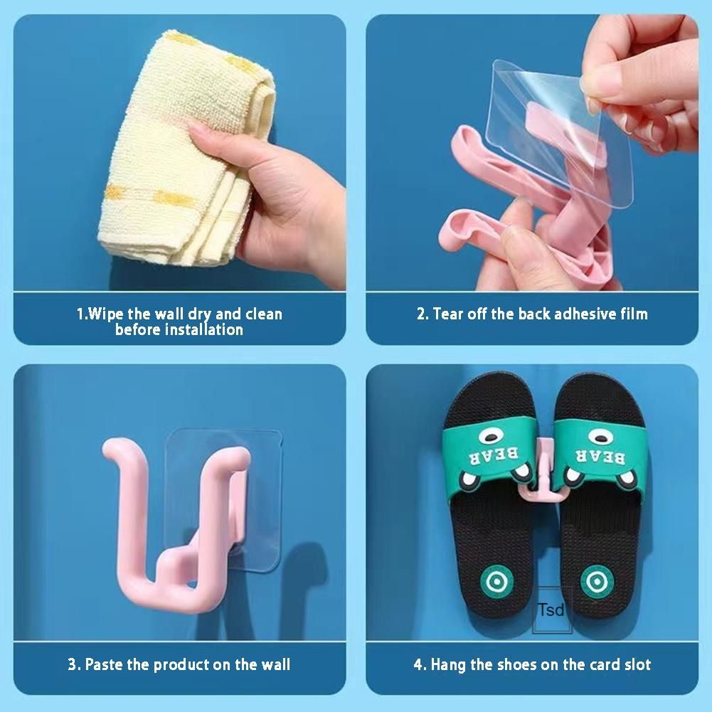 Punch Free Shoe Rack Heavy Duty Drain Slippers Storage Hook