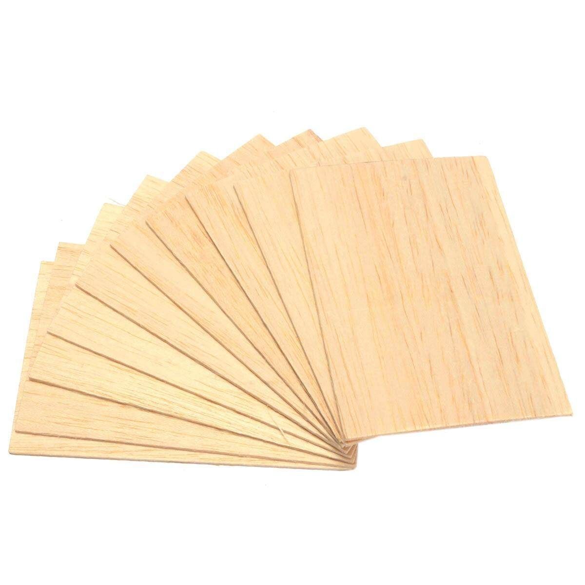 10Pcs Wooden Plate Model Balsa Wood Diy House Ship Light 150x100x2mm