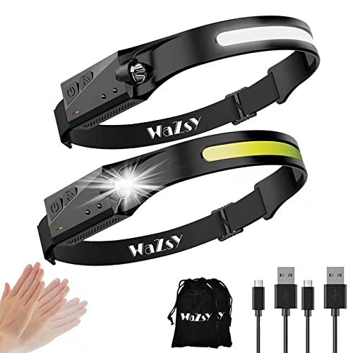 Headlamp RechargeableWAZSY LED Headlamps Flashlight With 5 M