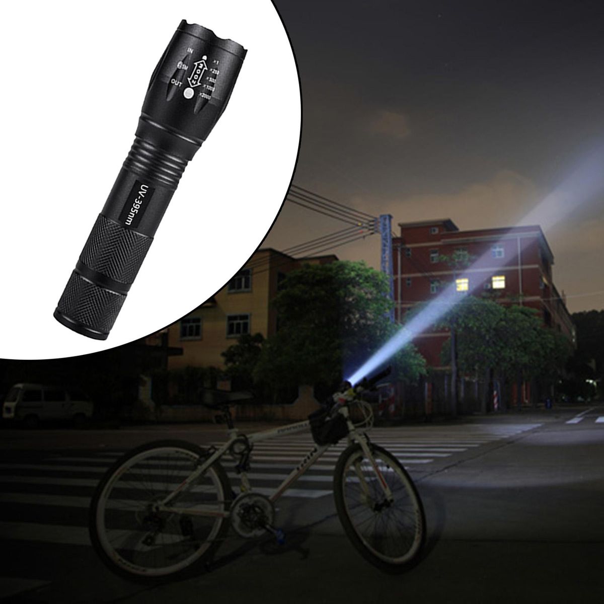 Small  T6 LED Flashlight Rechargeable Outdoor Torch Light Purple Light