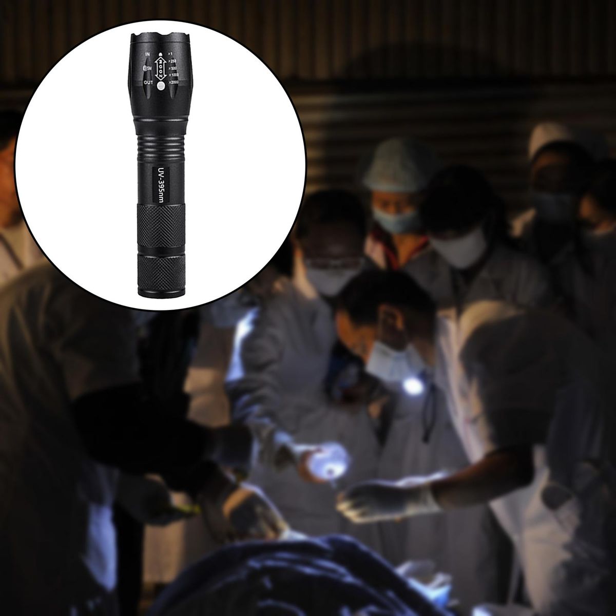 Small  T6 LED Flashlight Rechargeable Outdoor Torch Light Purple Light