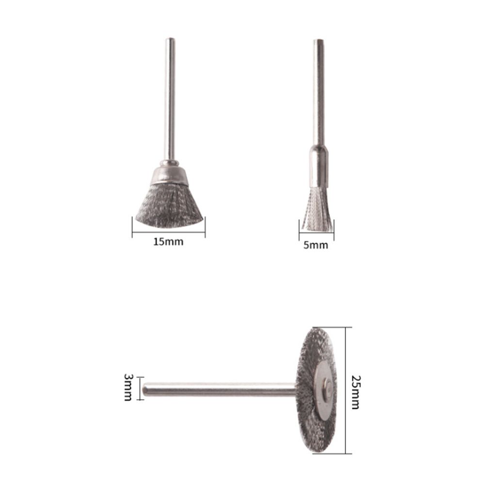 45-Pieces Stainless Steel Wire Brush Wheel Set 1/8'' Shank