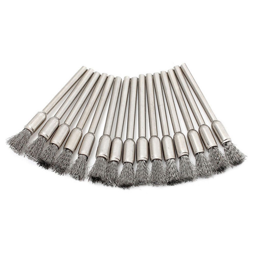 45-Pieces Stainless Steel Wire Brush Wheel Set 1/8'' Shank