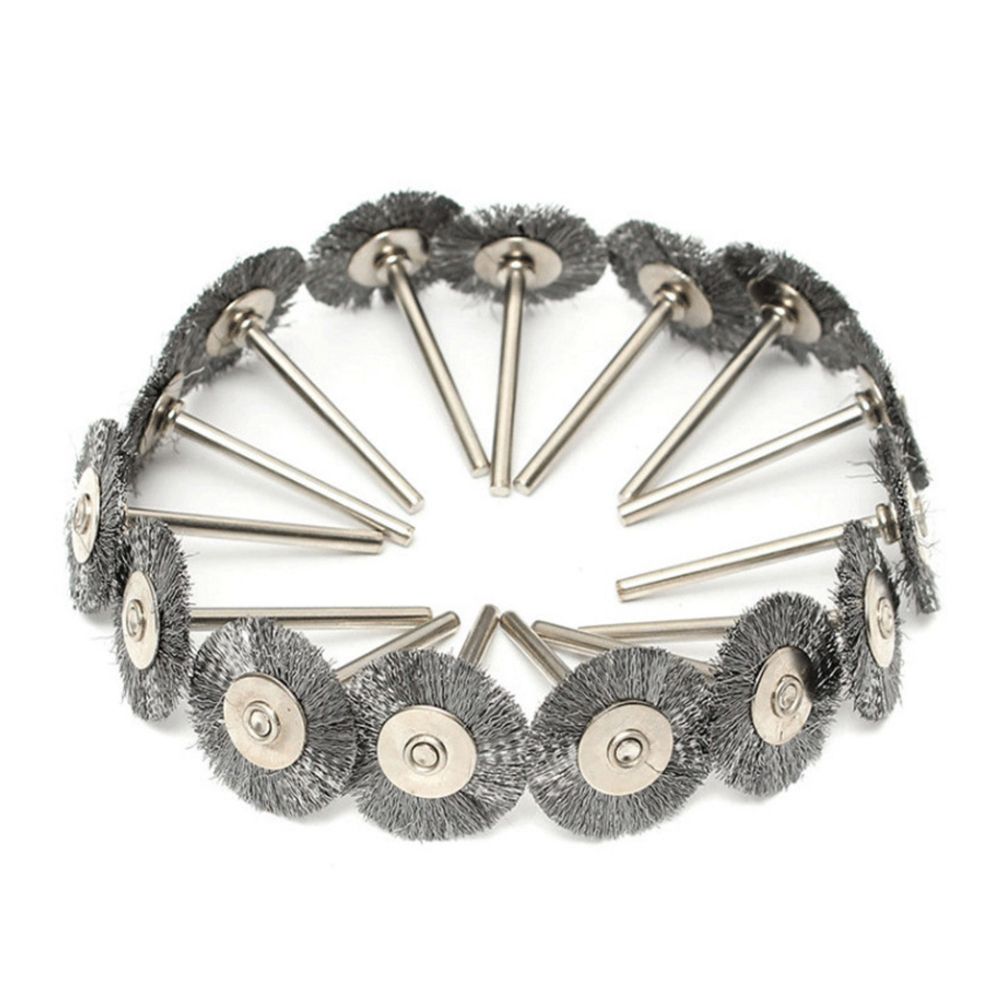 45-Pieces Stainless Steel Wire Brush Wheel Set 1/8'' Shank