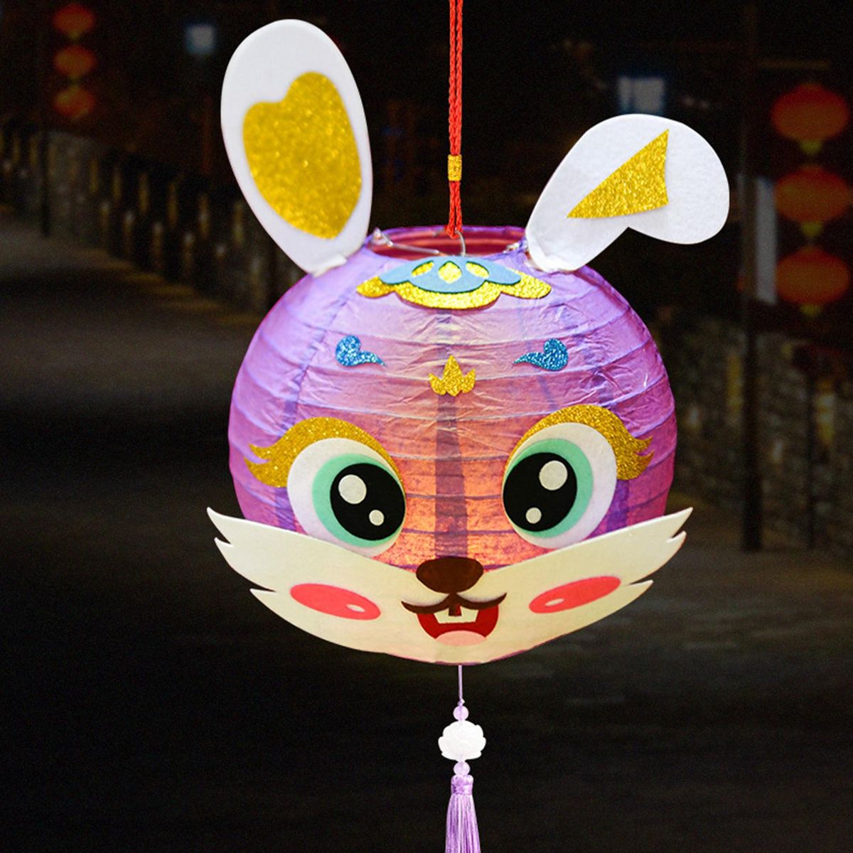 Spring Festival Lantern Rabbit Lantern Pendant Spring Festival New Year Purple