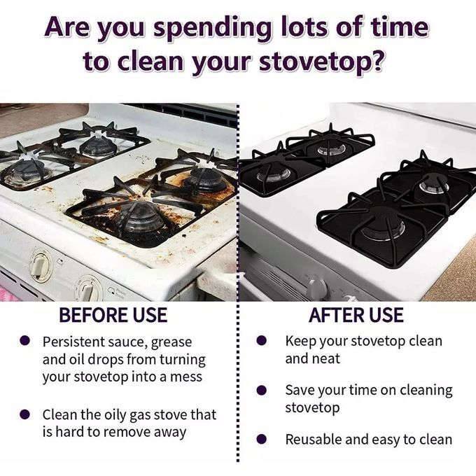 Gas Stove Anti-Grease Mat - Black