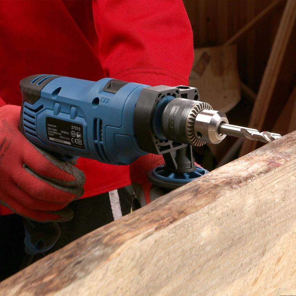 Hammer Drill 650W 5.5A 3000RPM Hammer Drill 2 in 1 Handle 360° Rotating Chuck Size 0-13mm 1/2Inch UK