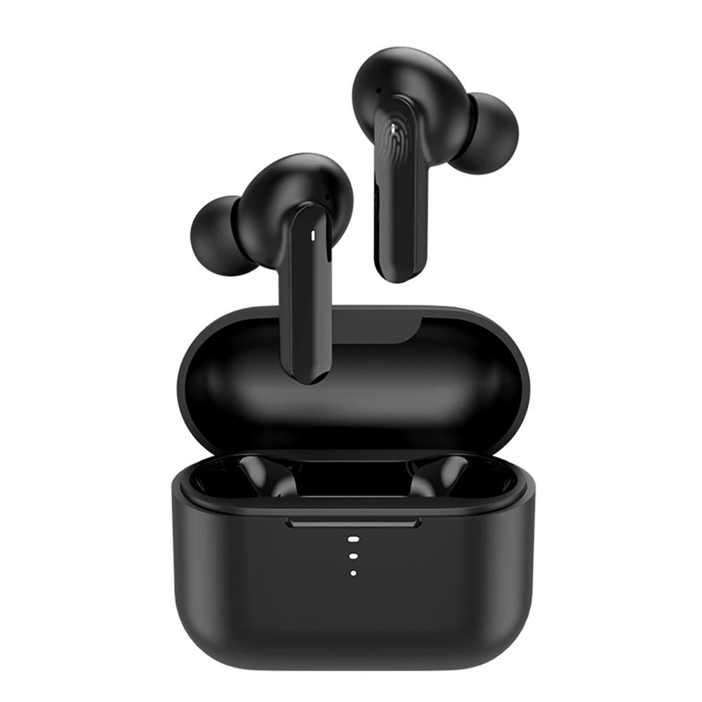 QCY T10 True Wireless Earbuds BT Headphones Dual Balanced Armature Drivers 4 Microphones Noise Cancellation Touch Control IPX5 Waterproof Sports Headphones for Gaming Sports Gym