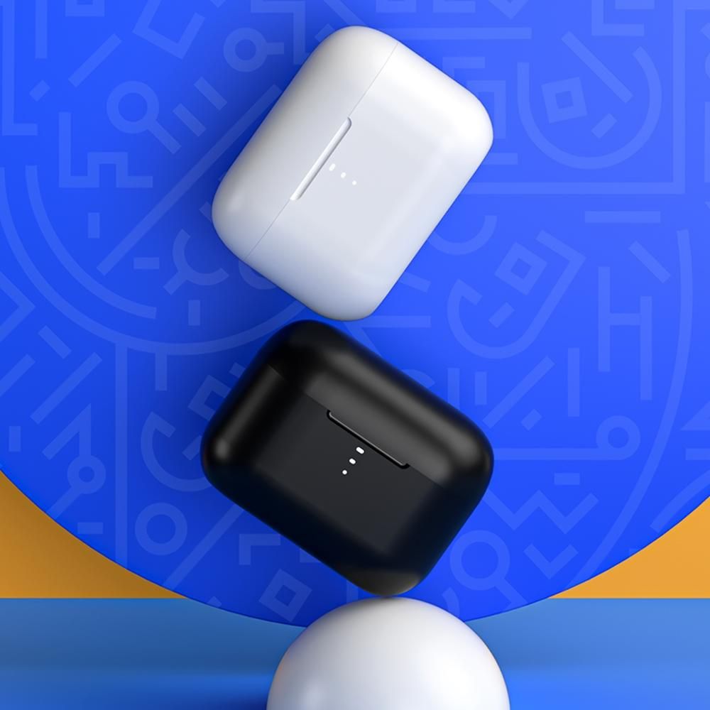 QCY T10 True Wireless Earbuds BT Headphones Dual Balanced Armature Drivers 4 Microphones Noise Cancellation Touch Control IPX5 Waterproof Sports Headphones for Gaming Sports Gym