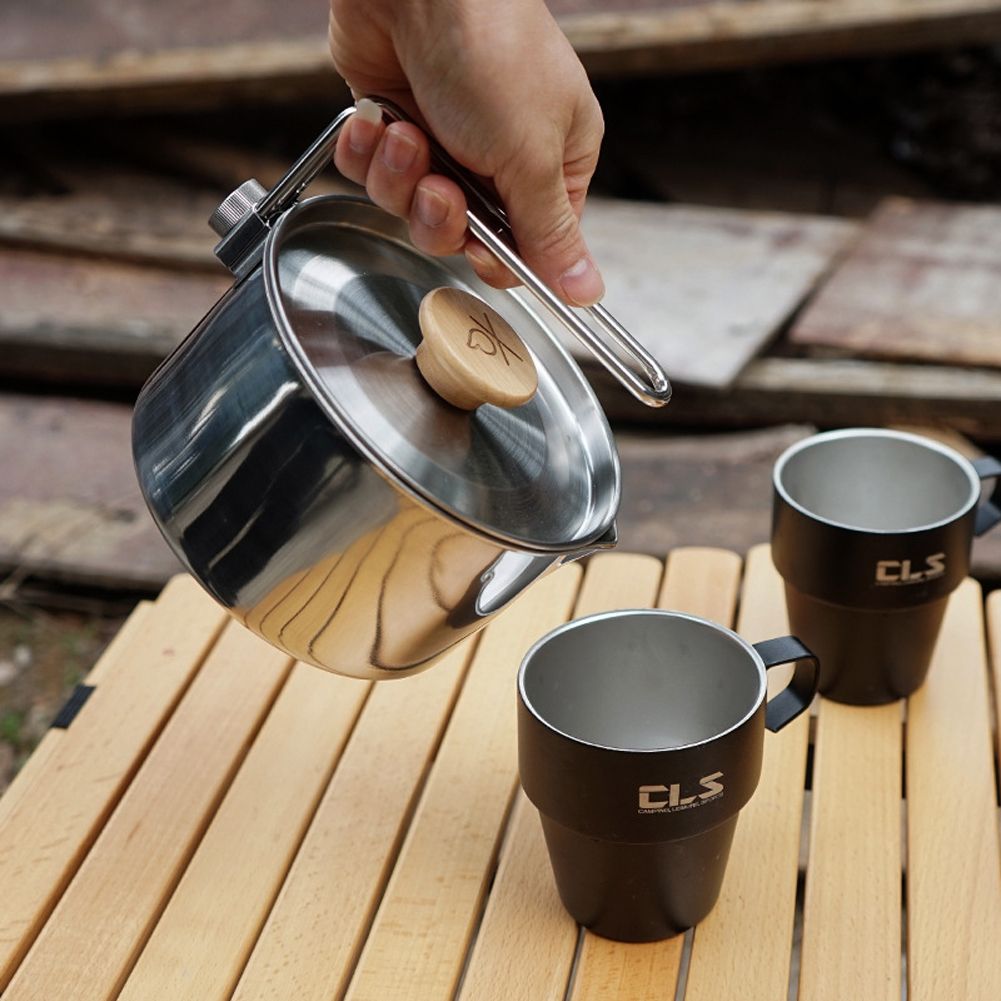 Stainless Steel Kettle Outdoor Camping Pot Portable