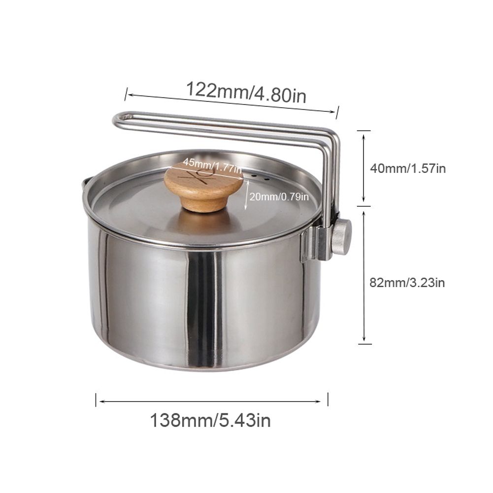 Stainless Steel Kettle Outdoor Camping Pot Portable