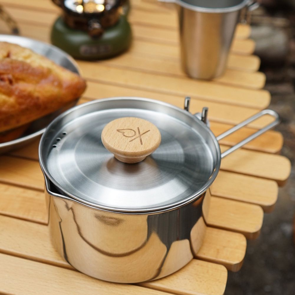 Stainless Steel Kettle Outdoor Camping Pot Portable