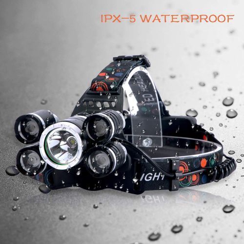 Headlight 40000 Lumen 5T6+Q5 LED Flashlight Torch Lanterna Head Light With Battery Charger